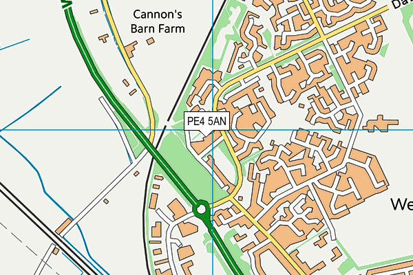 PE4 5AN map - OS VectorMap District (Ordnance Survey)
