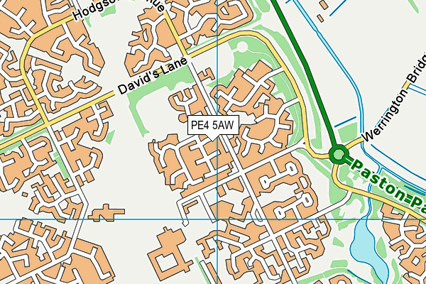 PE4 5AW map - OS VectorMap District (Ordnance Survey)