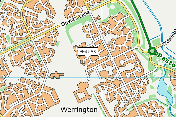 PE4 5AX map - OS VectorMap District (Ordnance Survey)