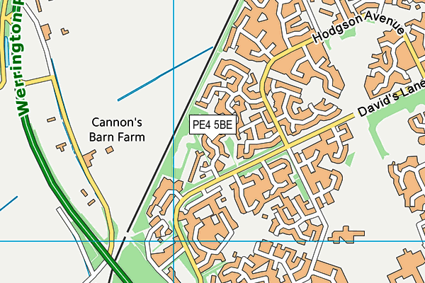 PE4 5BE map - OS VectorMap District (Ordnance Survey)