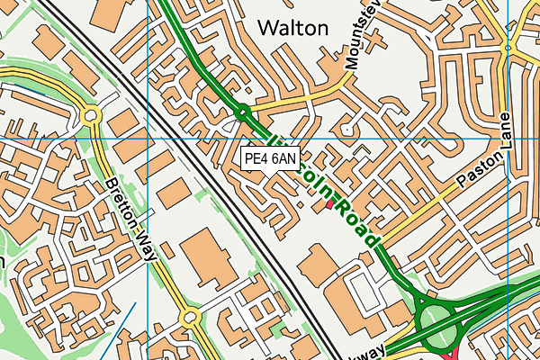 PE4 6AN map - OS VectorMap District (Ordnance Survey)