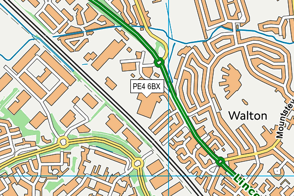 PE4 6BX map - OS VectorMap District (Ordnance Survey)