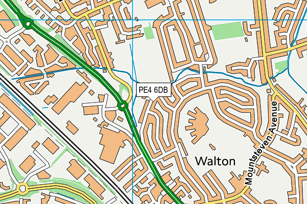 PE4 6DB map - OS VectorMap District (Ordnance Survey)