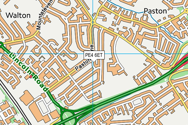 PE4 6ET map - OS VectorMap District (Ordnance Survey)