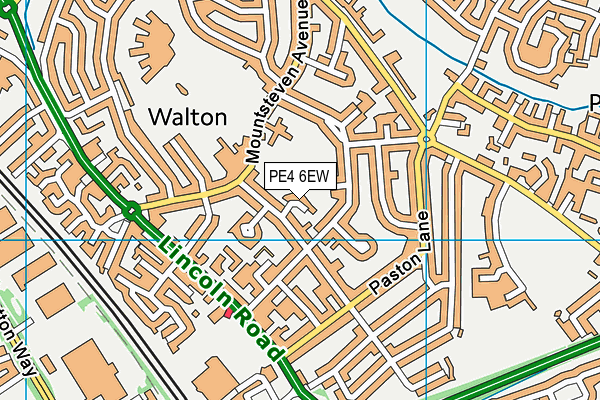 PE4 6EW map - OS VectorMap District (Ordnance Survey)