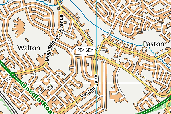 PE4 6EY map - OS VectorMap District (Ordnance Survey)