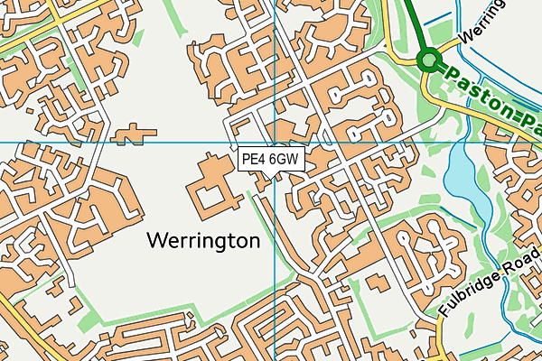 PE4 6GW map - OS VectorMap District (Ordnance Survey)