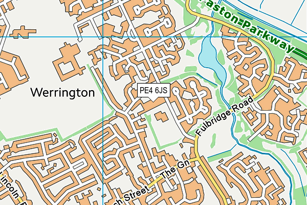 PE4 6JS map - OS VectorMap District (Ordnance Survey)