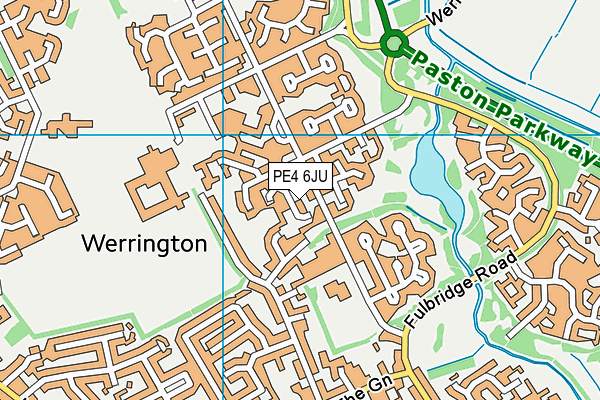 PE4 6JU map - OS VectorMap District (Ordnance Survey)