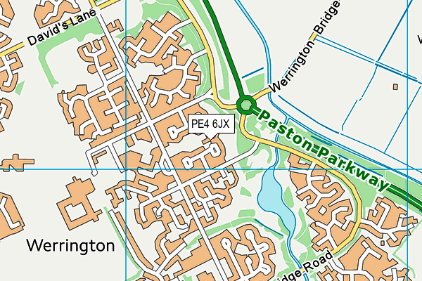 PE4 6JX map - OS VectorMap District (Ordnance Survey)