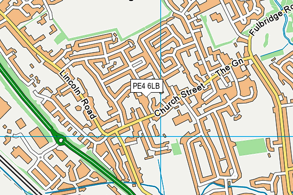 PE4 6LB map - OS VectorMap District (Ordnance Survey)