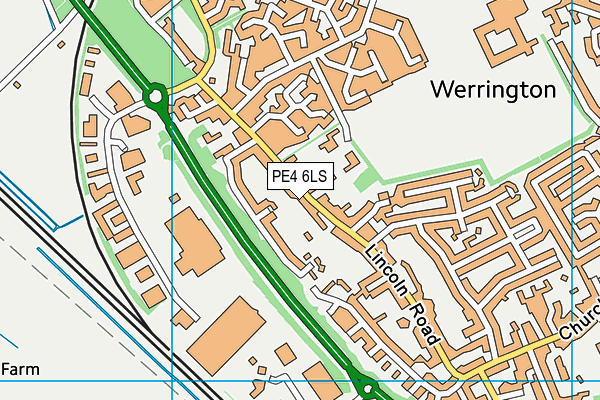 PE4 6LS map - OS VectorMap District (Ordnance Survey)
