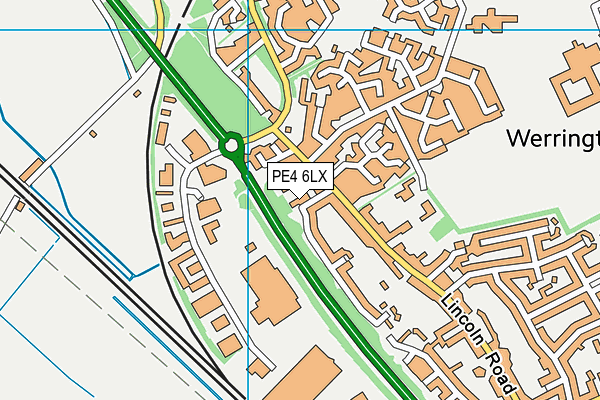 PE4 6LX map - OS VectorMap District (Ordnance Survey)