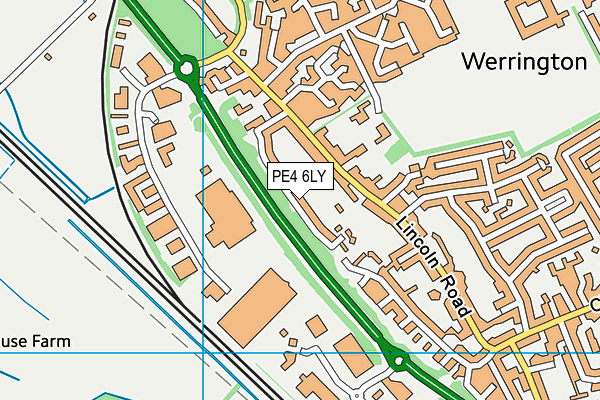 PE4 6LY map - OS VectorMap District (Ordnance Survey)