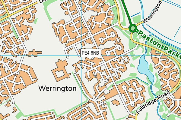 PE4 6NB map - OS VectorMap District (Ordnance Survey)