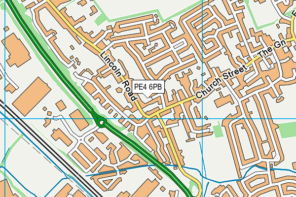 PE4 6PB map - OS VectorMap District (Ordnance Survey)