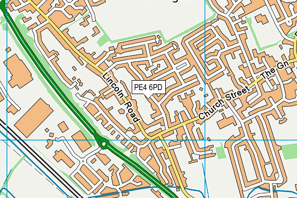PE4 6PD map - OS VectorMap District (Ordnance Survey)