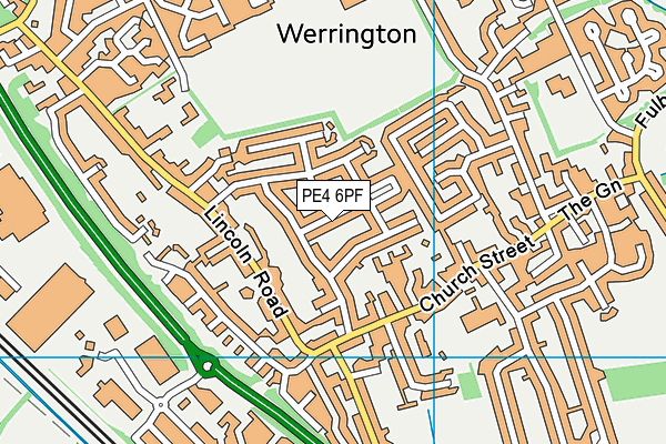 PE4 6PF map - OS VectorMap District (Ordnance Survey)