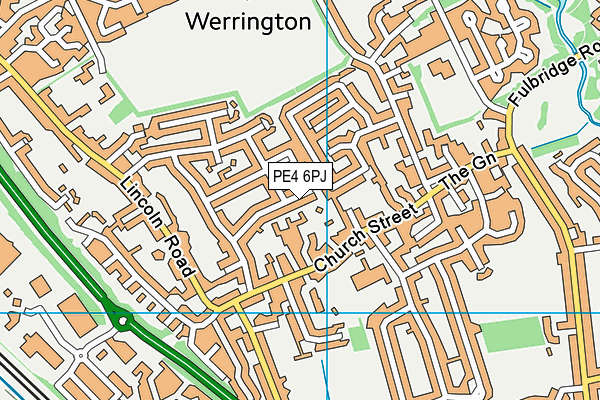 PE4 6PJ map - OS VectorMap District (Ordnance Survey)