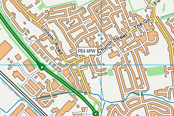 PE4 6PW map - OS VectorMap District (Ordnance Survey)