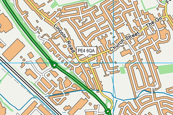 PE4 6QA map - OS VectorMap District (Ordnance Survey)
