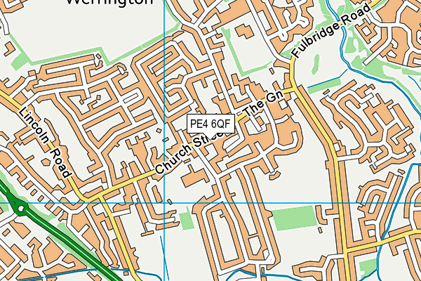 PE4 6QF map - OS VectorMap District (Ordnance Survey)