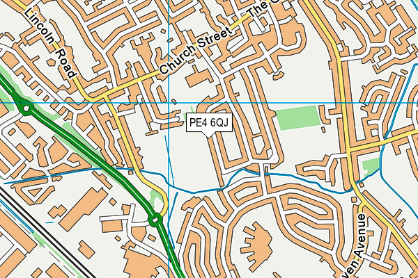 PE4 6QJ map - OS VectorMap District (Ordnance Survey)