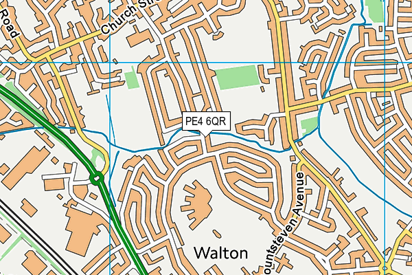 PE4 6QR map - OS VectorMap District (Ordnance Survey)