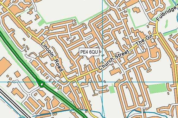 PE4 6QU map - OS VectorMap District (Ordnance Survey)