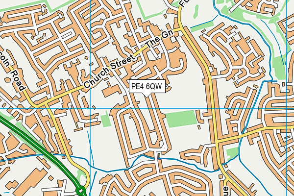 PE4 6QW map - OS VectorMap District (Ordnance Survey)