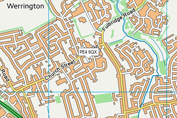 PE4 6QX map - OS VectorMap District (Ordnance Survey)