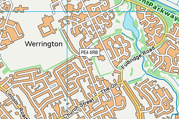 PE4 6RB map - OS VectorMap District (Ordnance Survey)