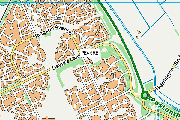 PE4 6RE map - OS VectorMap District (Ordnance Survey)