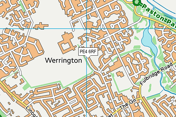 PE4 6RF map - OS VectorMap District (Ordnance Survey)