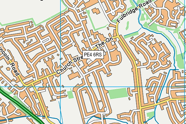 PE4 6RS map - OS VectorMap District (Ordnance Survey)