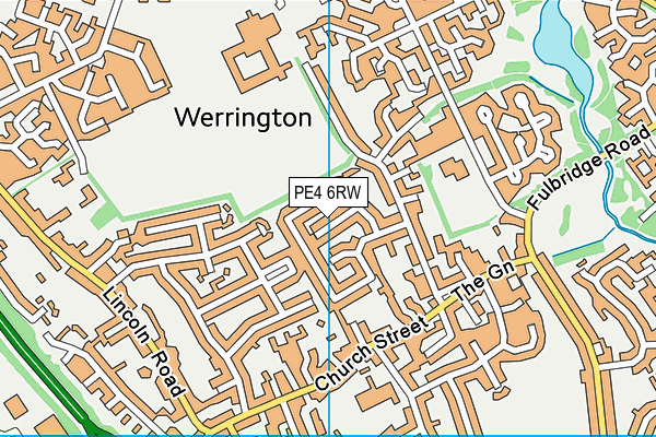 PE4 6RW map - OS VectorMap District (Ordnance Survey)