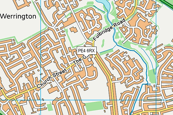 PE4 6RX map - OS VectorMap District (Ordnance Survey)
