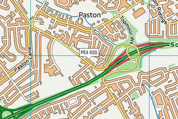 Itter Park map (PE4 6SS) - OS VectorMap District (Ordnance Survey)