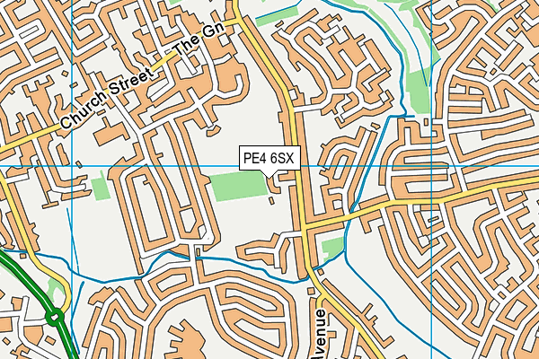 PE4 6SX map - OS VectorMap District (Ordnance Survey)