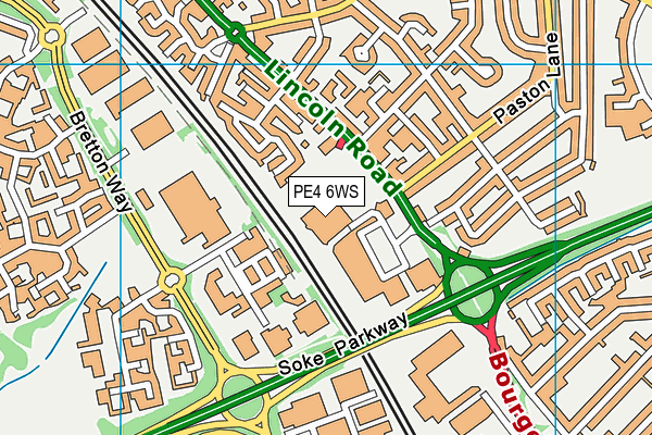 PE4 6WS map - OS VectorMap District (Ordnance Survey)