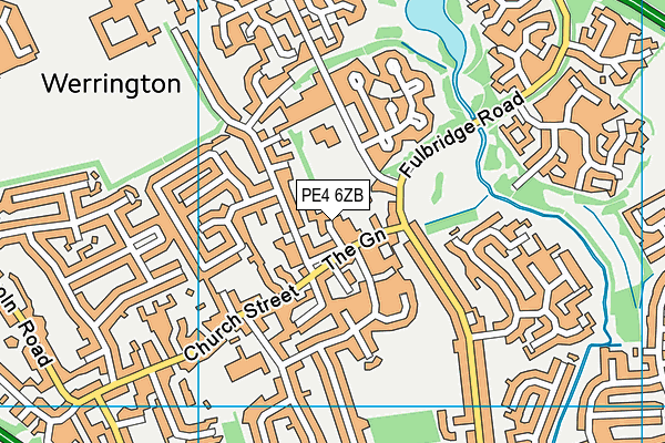 PE4 6ZB map - OS VectorMap District (Ordnance Survey)