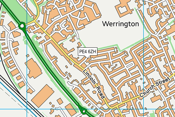 PE4 6ZH map - OS VectorMap District (Ordnance Survey)