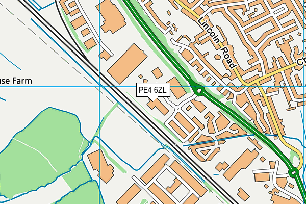 PE4 6ZL map - OS VectorMap District (Ordnance Survey)