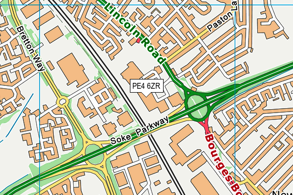 Puregym (Peterborough Brotherhood Retail Park) map (PE4 6ZR) - OS VectorMap District (Ordnance Survey)