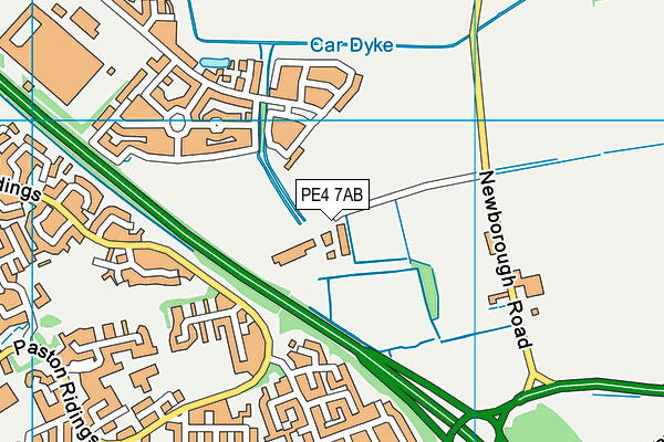 PE4 7AB map - OS VectorMap District (Ordnance Survey)