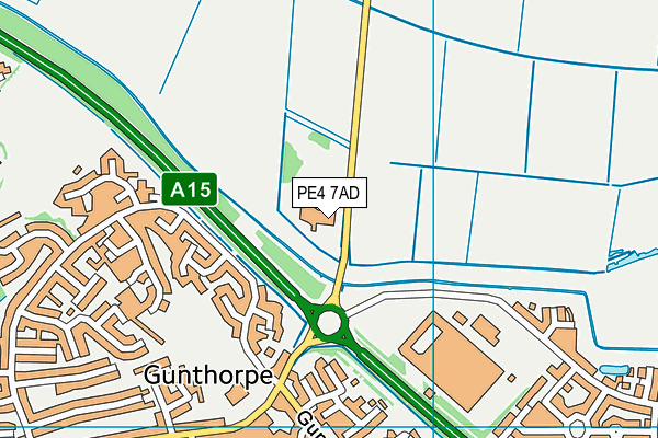 PE4 7AD map - OS VectorMap District (Ordnance Survey)
