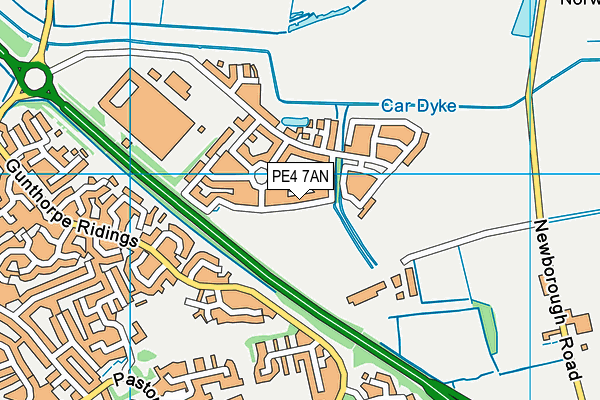 PE4 7AN map - OS VectorMap District (Ordnance Survey)