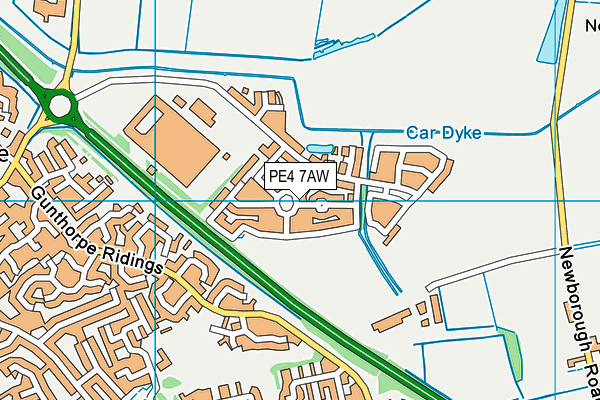 PE4 7AW map - OS VectorMap District (Ordnance Survey)