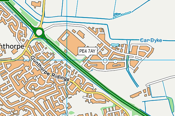 PE4 7AY map - OS VectorMap District (Ordnance Survey)