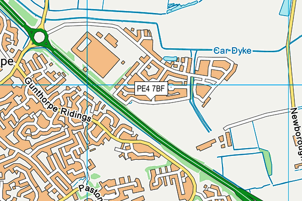 PE4 7BF map - OS VectorMap District (Ordnance Survey)